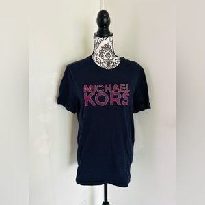 Michael Kors Men’s Navy Blue Logo Short Sleeve Crew Neck 100% Cotton T-Shirt